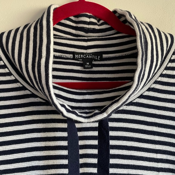 J. Crew Mercantile Striped Funnel Neck Sweatshirt Size M - Picture 5 of 6